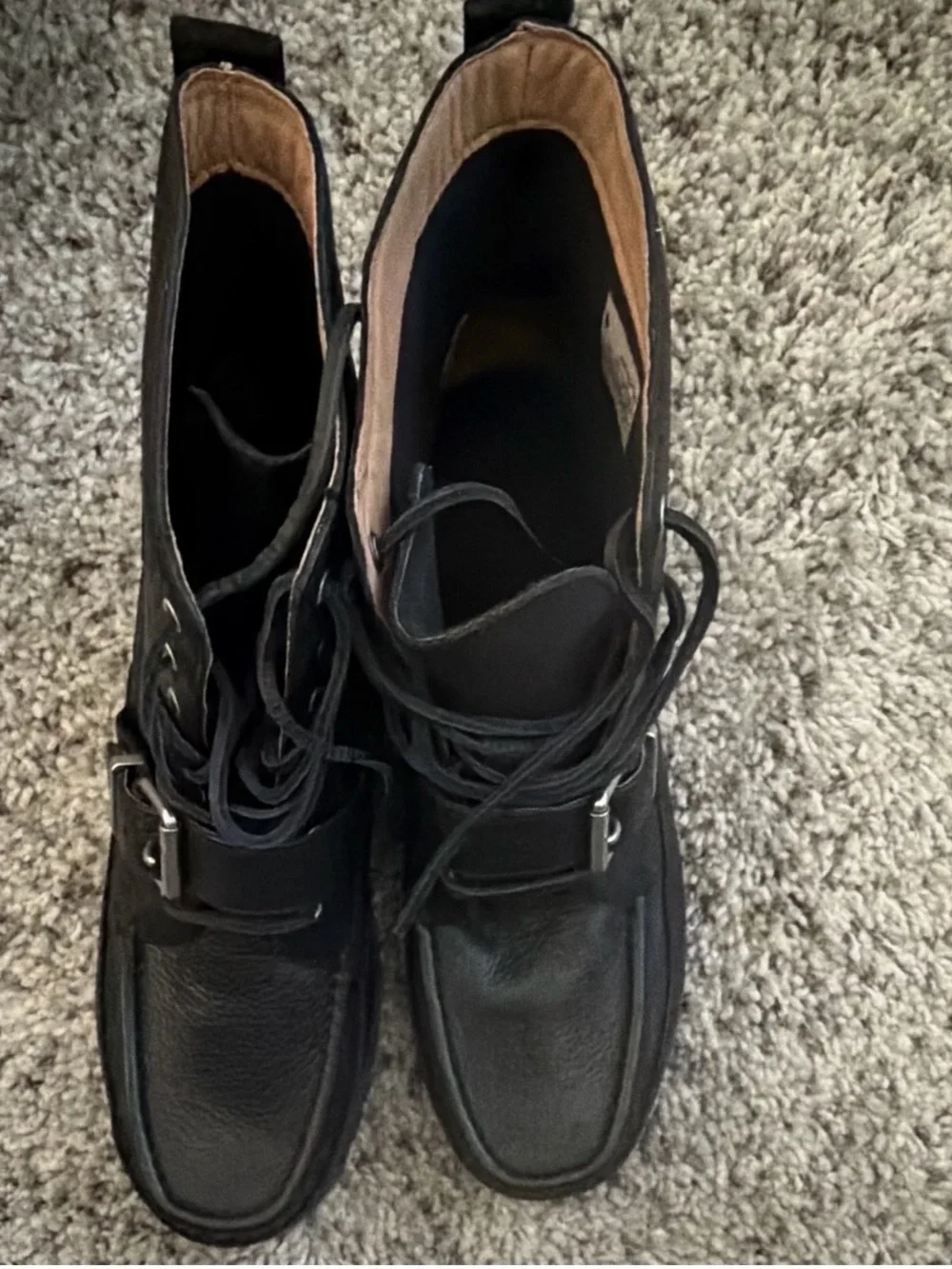 Polo by Ralph Lauren Black Leather Ankle Boots